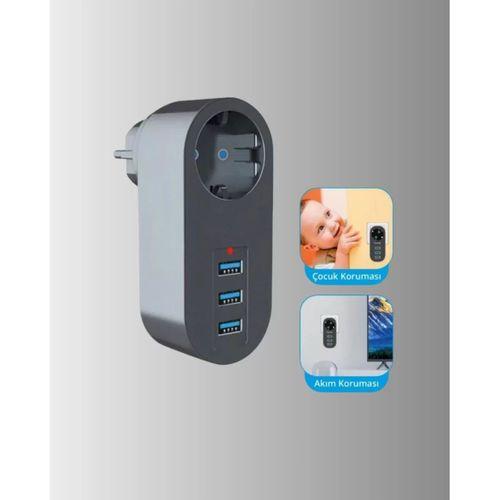 Akım Korumalı Usb’li Priz – Güçlü 2500w, Isı Ve Çocuk Koruması