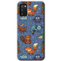 MRCİLETİSİM Samsung Galaxy A02s Kılıf Baskılı Kapak - Animals Funny +Tam Kaplayan Mat Seramik