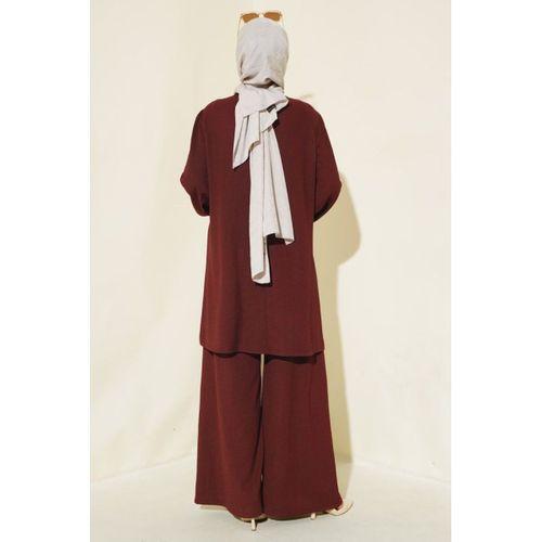 Tunik Pantolon Alt Üst Takım 6663 - Bordo