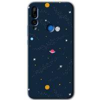 Potkal Hediye Fabrikası Huawei Y9 Prime 2019 Kılıf HD Desen Baskılı Arka Kapak - Çizim Gezegen