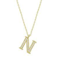 Lucky Life 925 Ayar Gumuss  Gold N Harfi Lucky Life Lucky Life Lucky Life Kadın Kolye