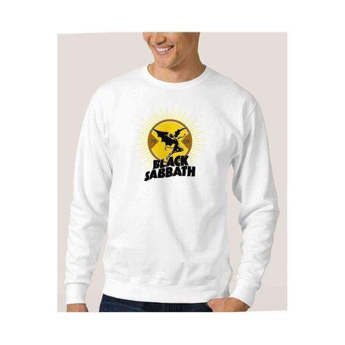 Black Sabbath Devil Baskılı Beyaz Erkek Sweatshirt