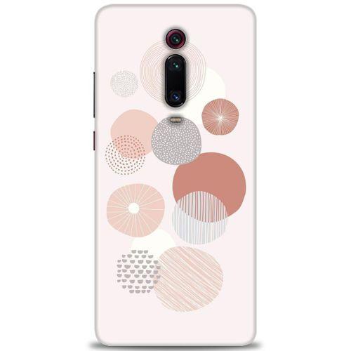 Xiaomi Mi 9T Kılıf HD Baskılı Kılıf - Pembe Daireler + Tam Ekran Koruyucu