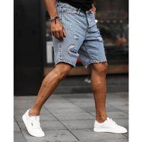 Erkek Buz Mavi Yırtık Detaylı Kot Şort