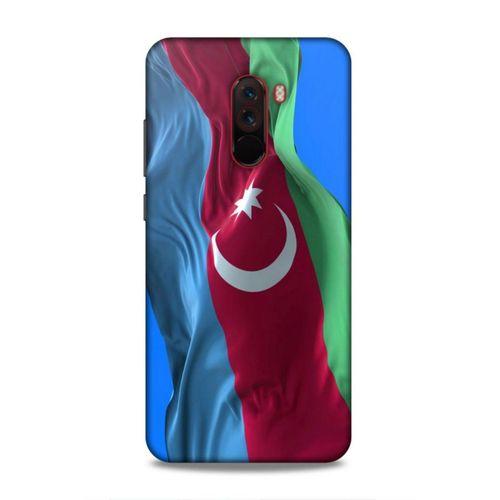 Xiaomi Pocophone F1 Uyumlu Kılıf Azarbaijan (6) Silikon Kılıf Dalgalanan Bayrak