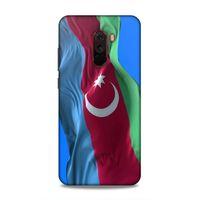 Xiaomi Pocophone F1 Uyumlu Kılıf Azarbaijan (6) Silikon Kılıf Dalgalanan Bayrak
