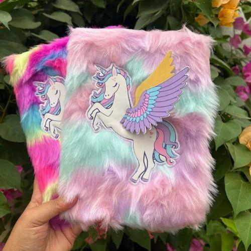 Unicorn Tasarımlı Peluş Hatıra Defteri