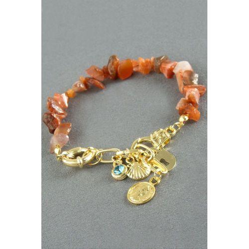 Şans Figürlü Akik Kırık Doğaltaş Bileklik