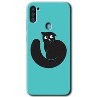 Potkal Hediye Fabrikası Samsung Galaxy A11 HD Baskılı Kılıf + 9D Tam Ekran Koruyucu - Cat Vector