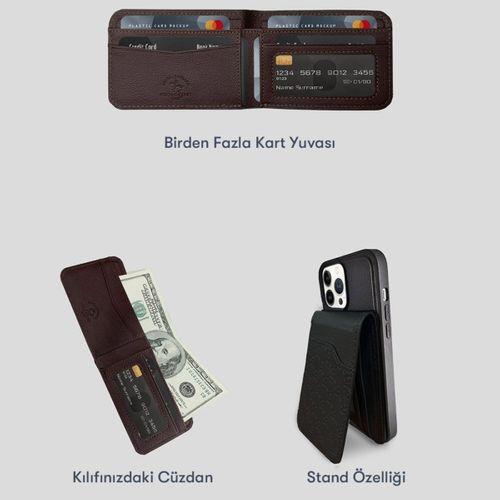 Santa Barbara Polo Racquet Club iPhone 13 Pro Max Timothy Cüzdanlı Standlı Kapak - Siyah