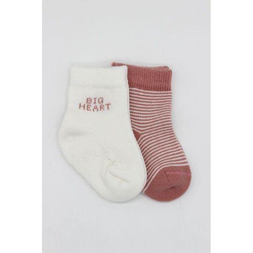 Bistyle Big Heart Penye Soket Çorap 2'Li BS10117 Pudra