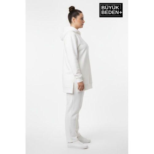 Büyük Beden Kapşonlu Tunik Sweatshırt SPR26BTK991