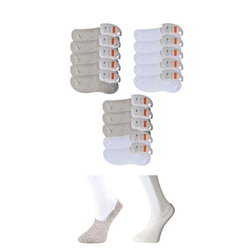 Gri ve Beyaz Erkek Babet Çorap 15 çift