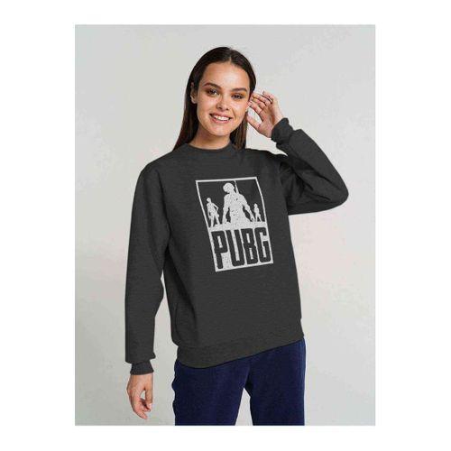 Pubg 3 Adam Team Baskılı Füme Antrasit Kadın Sweatshirt