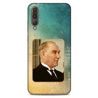 Huawei P20 Pro Kılıf Atatürk (27) Tasarımlı Kılıf Sarı Yeşil