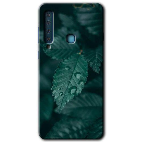 Galaxy A9 2018 Kılıf HD Desen Baskılı Arka Kapak - Yağmurlu Yaprak + Kırılmaz Cam