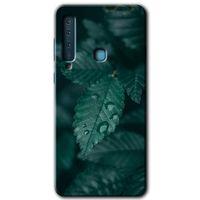 Galaxy A9 2018 Kılıf HD Desen Baskılı Arka Kapak - Yağmurlu Yaprak + Kırılmaz Cam