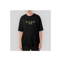 Led Zeppelin Zoso Yellow Oversize Siyah Tişört