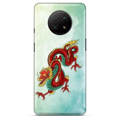 Xiaomi Redmi Note 9T Kılıf Dragons (25) Antişok Kapak Tatoo Sarı Kırmızı Ejderha
