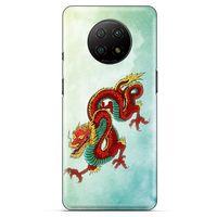 Xiaomi Redmi Note 9T Kılıf Dragons (25) Antişok Kapak Tatoo Sarı Kırmızı Ejderha