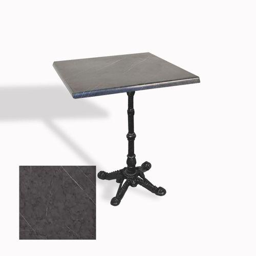 Dockers Çipa 1002 Döküm Ayak Kare Masa 60X60 cm - (Werzalit, Wermodin ve Allzalit Tabla) - Grey Marble