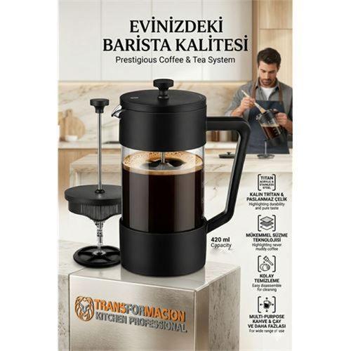 420 ml Tortusuz French Press - Çift Filtreli Kahve Demleme Sanatı   716540