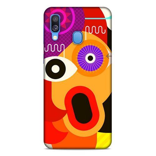 Lopard Samsung Galaxy A40 Uyumlu Kılıf Soyut Sanat (12) Desenli Koruyucu Silikon