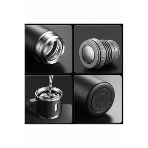 Termos Paslanmaz Çelik Termos Siyah Renk 3 Bardaklı Termos Seti