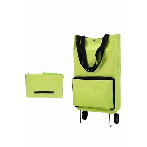 Katlanabilir Tekerlekli Çantalı Çarşı Pazar Arabası Alışveriş Çantası Piknik Çantası