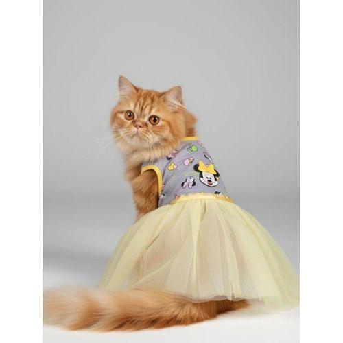 Sevimli Fare Sunny Tütü Kedi Kıyafeti | Sarı Tütülü Elbise | Kediler İçin