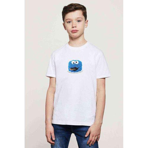 Kurabiye Canavari Cake Smash Backdrop Baskılı Unisex Çocuk Beyaz t-shirt