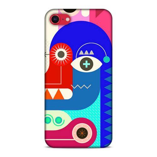 Lopard Apple iPhone SE 2020 Uyumlu Kılıf Soyut Sanat (13) Baskılı Silikon Kap