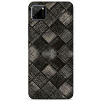 Oppo Realme C11 Kılıf Patchwork (25) Antişok Kapak Siyah Gri