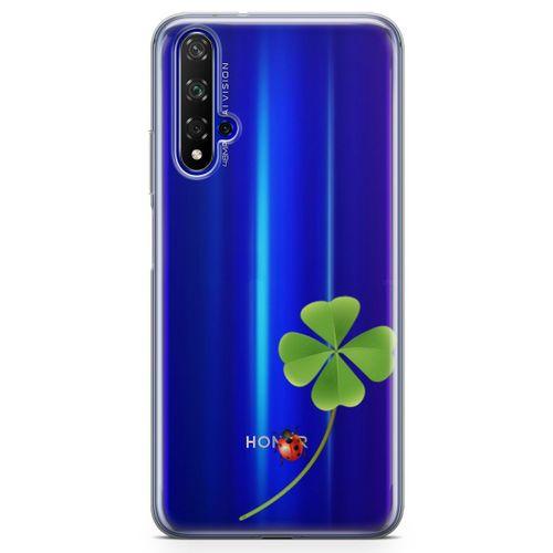 Huawei Nova 5t Kılıf UğurBöceği Yonca Arka Kapak Koruma Desenli Full Koruyucu