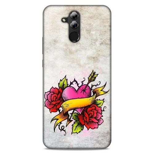 Lopard Huawei Mate 20 Lite Uyumlu Kılıf Tattoo's (12) Koruyucu Silikon Gri Pembe