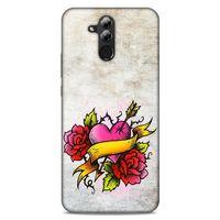 Lopard Huawei Mate 20 Lite Uyumlu Kılıf Tattoo's (12) Koruyucu Silikon Gri Pembe