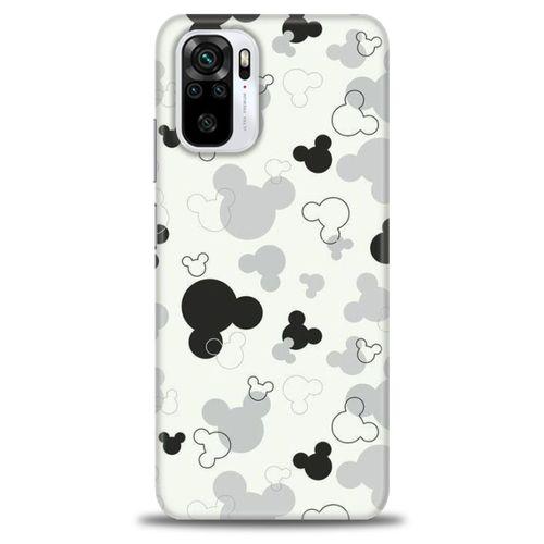 Xiaomi Redmi Note 10 Kılıf HD Baskılı Kılıf - Siyah Mickey + Tam Ekran Koruyucu
