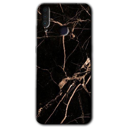 General Mobile GM 10 Kılıf HD Desen Baskılı Arka Kapak - Siyah Gold Mermer