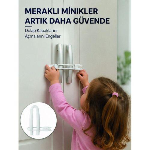 4 Adet Dolap Emniyet Kilidi Çocuk Güvenliği İçin Güçlü Ve Dayanıklı Set Yeni Nesil