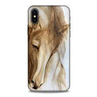 Y.Liva-2020 (Huzurlu At) Apple Iphone X Kılıf Silikon Kapak Desenli