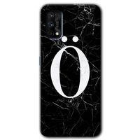 Realme 7 Pro Kılıf HD Desen Baskılı Arka Kapak - Siyah Mermer Desenli Ö Harfi