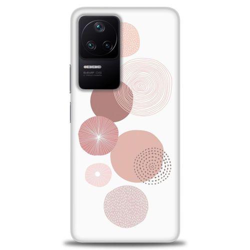 Xiaomi Poco F4 Kılıf HD Baskılı Kılıf - Mürdüm Daireler + Tam Ekran Koruyucu