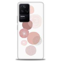 Xiaomi Poco F4 Kılıf HD Baskılı Kılıf - Mürdüm Daireler + Tam Ekran Koruyucu