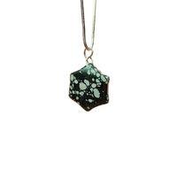 Obsidyen Doğal Taşı Zincirli El Yapımı Kolye Uç: 2 cm Zincir: 20 cm Kutulu