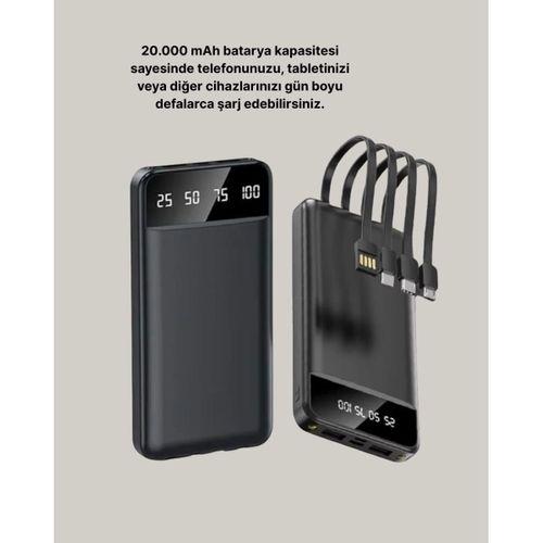 20.000 Mah 4 Çıkışlı Led Göstergeli Hızlı Şarj Powerbank