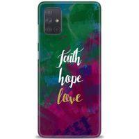 Samsung Galaxy A51 Kılıf HD Baskılı Kılıf - Faith Hope Love + Tam Ekran Koruyucu