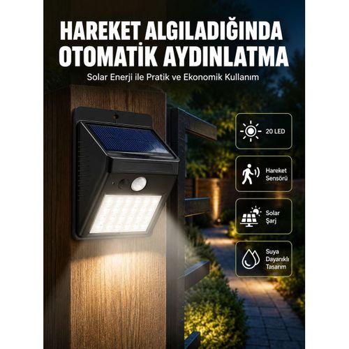Hareket Algılamalı Solar Led Güvenlik Lambası Yeni Nesil