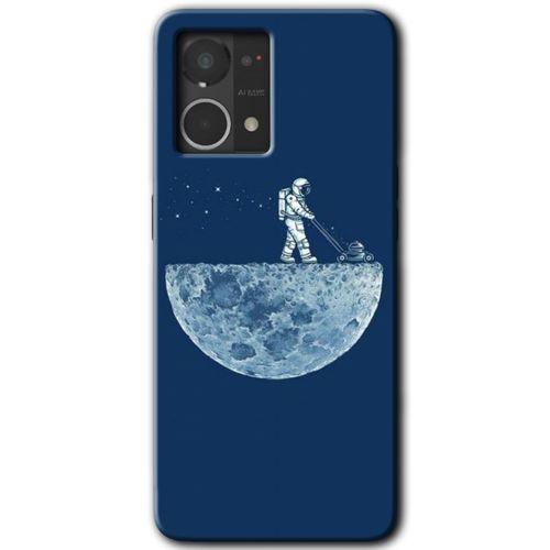 MRCİLETİSİM Oppo Reno 7 4G Kılıf HD Desen Baskılı Arka Kapak+Temperli Cam - Uzay İşçisi