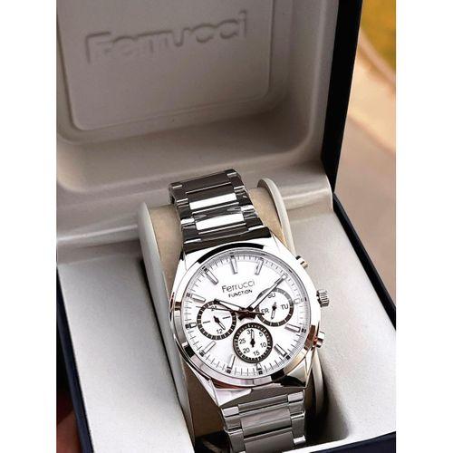 Ferrucci İç Fonksiyonları Aktif 30mt Suya Dayanıklı Çelik Kordon + Bİleklik Hediyeli Erkek Kol Saati VS.BLKT.0752