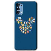 OPPO Oppo Reno 4 Kılıf HD Desen Baskılı Arka Kapak + Temperli Cam - Mickey